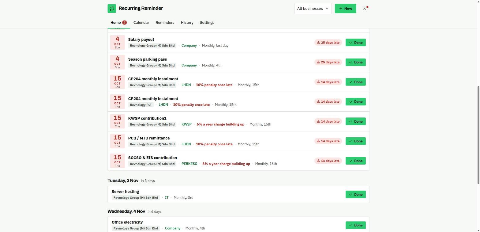 Recurring Reminder screenshot 1
