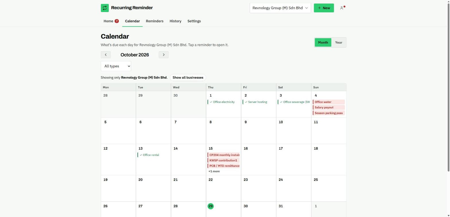 Recurring Reminder screenshot 2